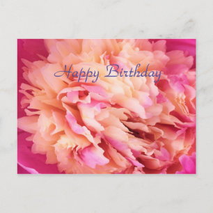 Cartão Postal Feliz Aniversário Peony