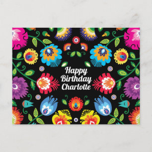 Cartão Postal 🎁 Feliz Aniversário, personalizável folclore hori