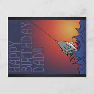 Cartão Postal Feliz Aniversário - Pesca Pai - Cartão-postal