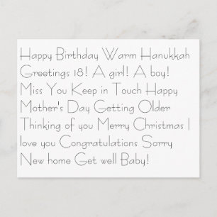 Cartão Postal Feliz Aniversário Quente Hanukkah Saudações 18! Um