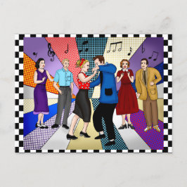 Cartão Postal Feliz Aniversário | Retrô Nostálgico Anos 1950