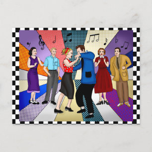 Cartão Postal Feliz Aniversário   Retrô Nostálgico Anos 1950