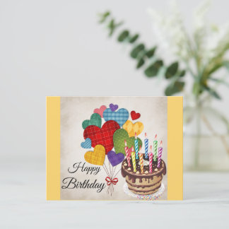 Cartão Postal Feliz Aniversário Saudação