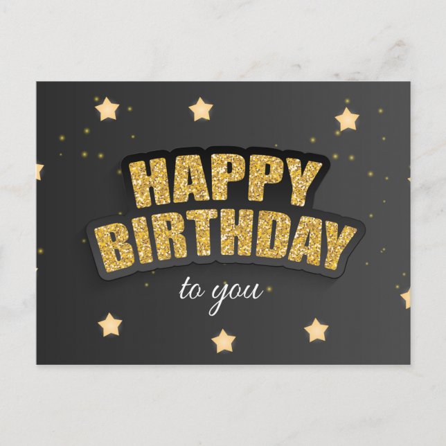 Cartão Postal Feliz Aniversário Saudação (Frente)