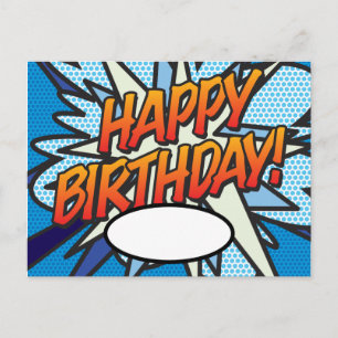 Cartão Postal Feliz Aniversário Seu Discurso Bolha de Diversão