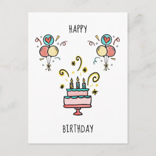 Cartão Postal Feliz Aniversário Tudo de bom para o aniversário