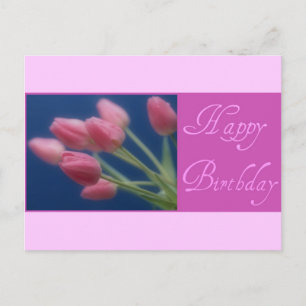 Cartão Postal Feliz Aniversário Tulips