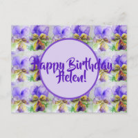 Feliz Aniversário Viola floral senhoras Nome Cartã