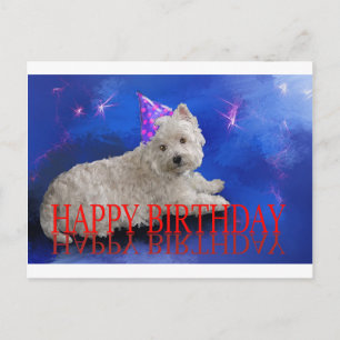 Cartão Postal Feliz aniversário Westie