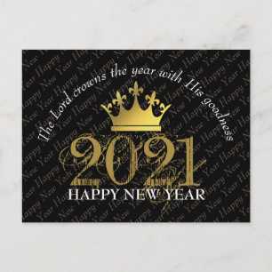 Cartão Postal FELIZ ANO NOVO 2021   Ano do Lorde Crowns   Branco