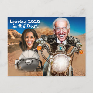 Cartão Postal Feliz ano novo 2021, Biden & Harris Bikers