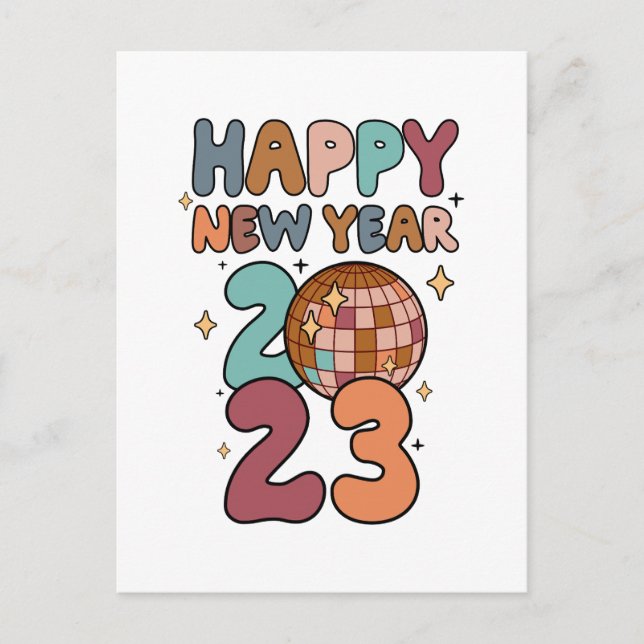 Cartão Postal Feliz ano novo 2023 — retrato de safra (Frente)