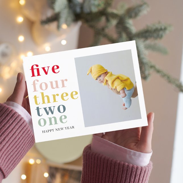 Cartão Postal Feliz ano novo Colorido | Com Foto (Criador carregado)