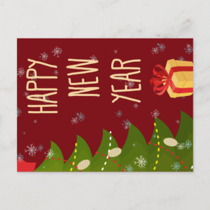 Cartão Postal Feliz ano novo da Árvore de Natal