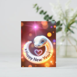 Cartão Postal Feliz ano novo de madeira