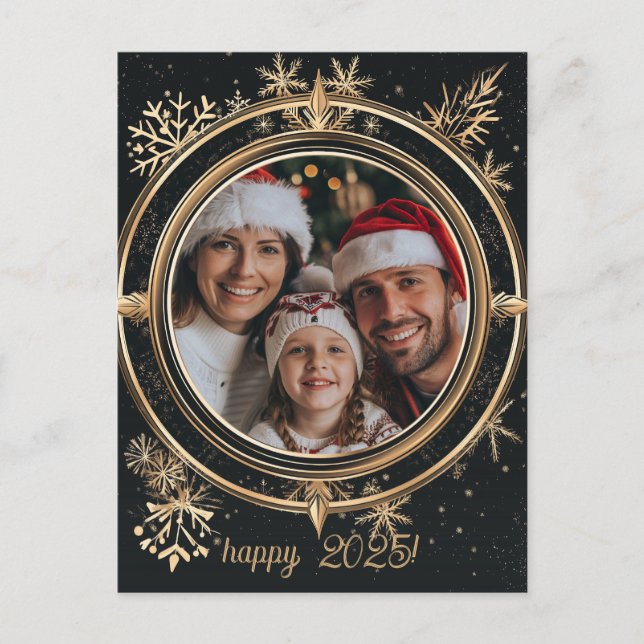 Cartão Postal Feliz ano novo Elegante de inverno (Frente)