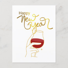 Cartão Postal Feliz ano novo em Dourado