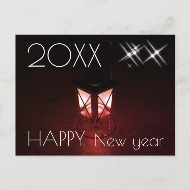 Cartão Postal Feliz ano novo Festivo Lanterna 2023 (Frente)
