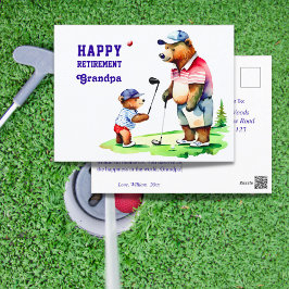 Cartão Postal Feliz aposentadoria, vovô de golfe temido
