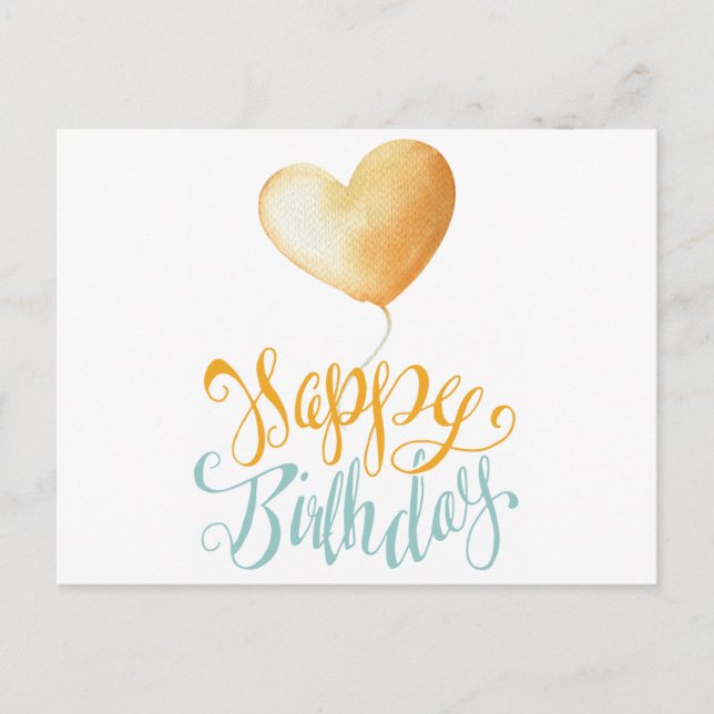 Cartão Postal Feliz Balão de Aniversário (Frente)