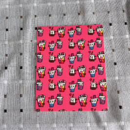 Cartão Postal Feliz Boba Tea Bubble Teas Bobas Kawaii