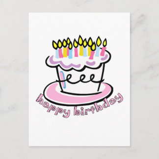 Cartão Postal Feliz bolo de aniversário