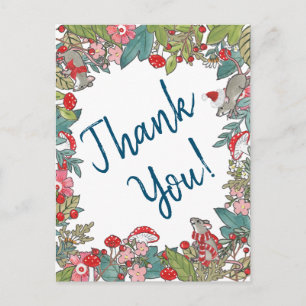 Cartão Postal Feliz Bonita Natal De Camundongos Obrigado Rato De