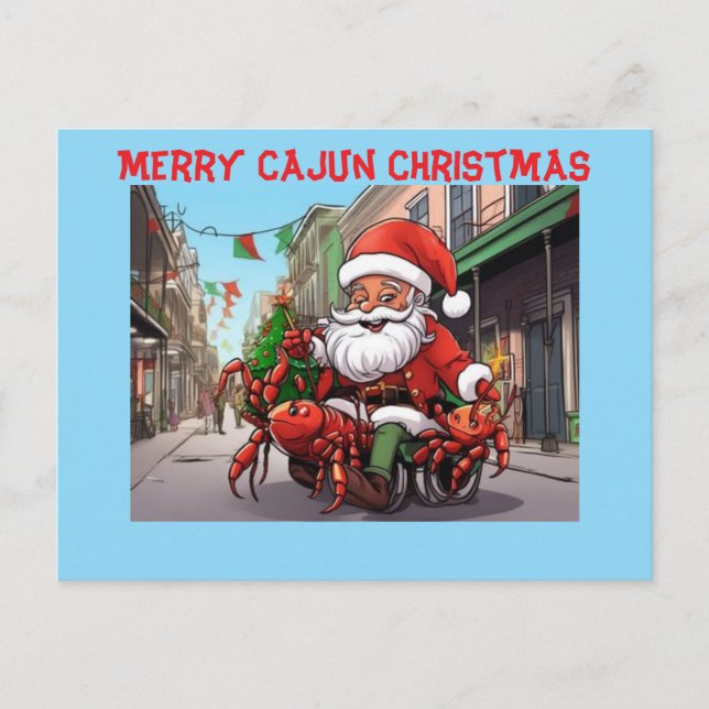 Cartão Postal Feliz Cajun Natal (Frente)