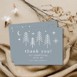 Cartão Postal Feliz Camper Obrigado<br><div class="desc">Apresentando nosso design de chá de fraldas "Feliz Camper", perfeito para celebrar a chegada do seu pequeno. Esse charmoso design apresenta um tema de acampamento caprichoso, completo com ilustrações de árvores, lua e estrelas. Quer você esteja planejando um chá de fraldas ao ar livre ou simplesmente ame a estética do...</div>