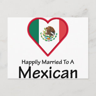 Cartão Postal Feliz Casamento com Mexicano