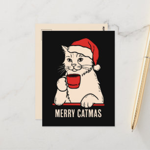 Cartão Postal Feliz catma, mãe e gata pai de gato.