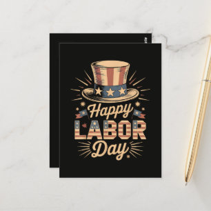 Cartão Postal Feliz Celebração Patriótica do Dia do Trabalho