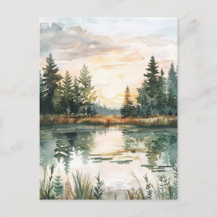 Cartão Postal Feliz Centro-Verão Nórdico