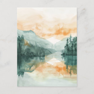 Cartão Postal Feliz Centro-Verão Nórdico