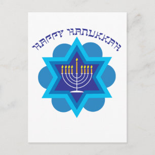 Cartão Postal 🕎 Feliz Chanucá, com Menorah, personalizável