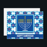 Cartão Postal 🕎 Feliz Chanucá, Menorah, cartão-postal personali<br><div class="desc">Feliz Hanukkah com Menorah em fundo branco. Totalmente personalizável.</div>