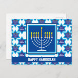 Cartão Postal 🕎 Feliz Chanucá, Menorah, cartão-postal personali<br><div class="desc">Feliz Hanukkah com Menorah em fundo branco. Totalmente personalizável.</div>