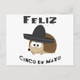 Cartão Postal Feliz Cinco De Mayo Hedgehog