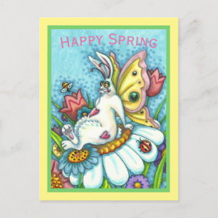 CARTÃO POSTAL FELIZ COELHO DE PRIMAVERA FLUTTERBUN, FEIRA DE BUN