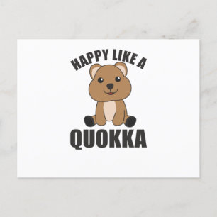 Cartão Postal Feliz Como Um Quokka - Doce Quokka - Doce Animais