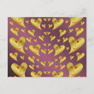 Cartão Postal feliz, coração, amor, sorriso, fêmea, fofo, alegre