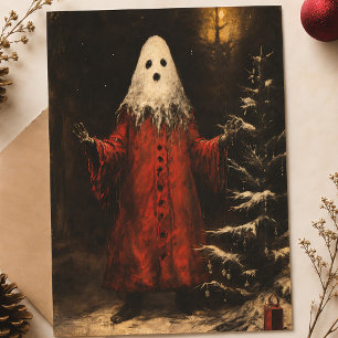 Cartão Postal Feliz Creepmas Natal Fantasma Gótico Vintage