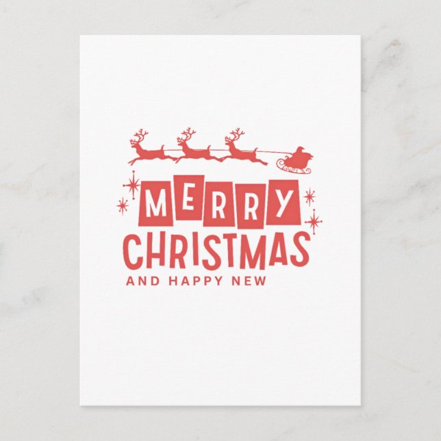 Cartão Postal feliz cristmas e feliz ano novo (Frente)