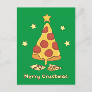 Cartão Postal Feliz Crustnatal - Natal de Pizza