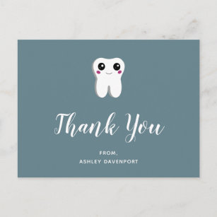 Cartão Postal Feliz Dente Dental Sorrindo Cute