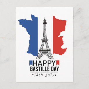 Cartão Postal Feliz Dia da Bastilha França