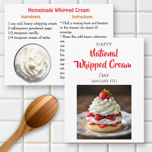 Cartão Postal Feliz Dia da Creme Chantilly 5 de janeiro