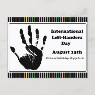 Cartão Postal Feliz Dia da Esquerda, 13 de agosto 