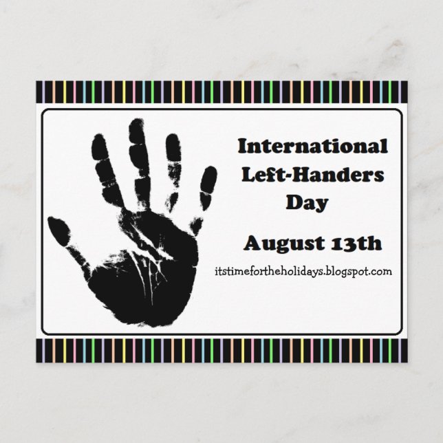 Cartão Postal Feliz dia da esquerda, 13 de agosto (Frente)