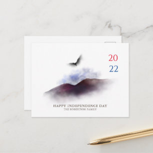 Cartão Postal Feliz Dia da Independência Montanhas de Águia Aqua